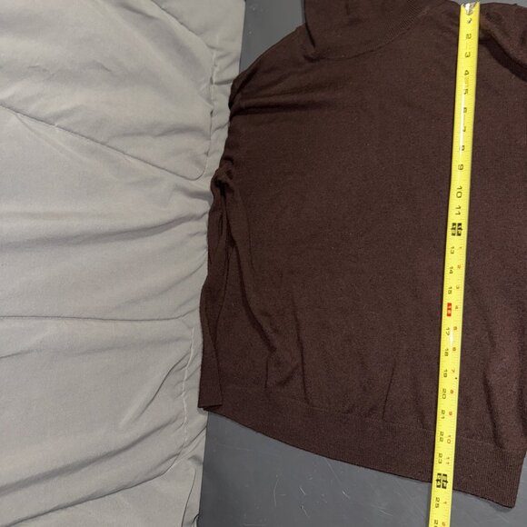 Banana Republic Merino Wool Womens Sweater L Brown Knit Turtleneck Pullover - Picture 9 of 10